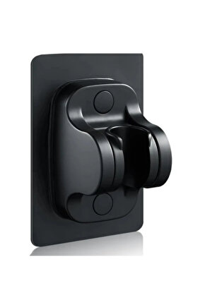 Siyah Nano Kendinden Yapışkanlı Banyo Duş Başlığı Askısı 15 kg Taşıma Kapasiteli Mafsal