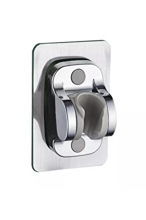 Krom Kendinden Yapışkanlı 15 Kg Taşıyabilen Nano Duş Başlığı Askısı Mafsal Kolay Temiz Kurulum