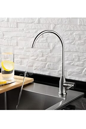 Su Arıtma Musluğu Çeşmesi Lüx 304 Krom Konik Başlı Tüm Su Arıtma Cihazlarıyla Uyumlu