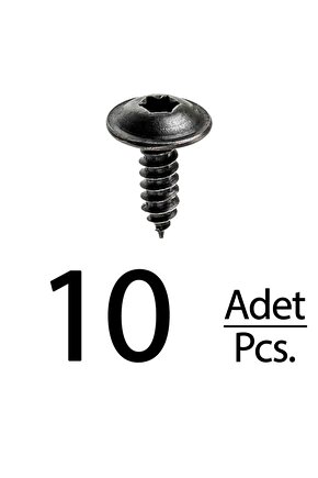 Renault Peugeot Citroen Skoda Fiat Seat için Torx (Tork) Vida Klips - 10 Adet