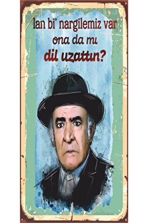 Ali Şen Yeşilçam Replikler Mini Retro Ahşap Poster