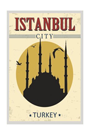 Türkiye Istanbul Retro Vintage Ahşap Poster