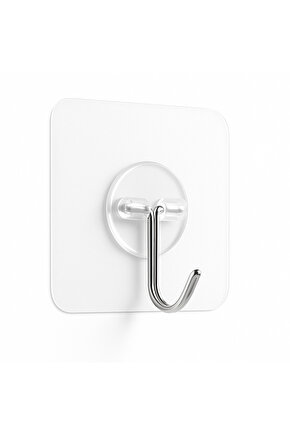 10Lu Paket- Pratik Çok Amaçlı Güçlü Şeffaf Duvar Askısı Yapışkan 304 Çelik Kancalı Mutfak Banyo Askı