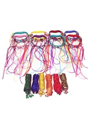 Süslü Metal Zilli Tef & Pullu Halay Mendili & 1 Adet – Magnet, Hediyelik, Süs Aksesuarı