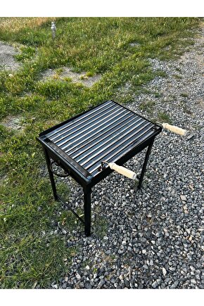 12 Kg Demir 40x50 Oluklu Köfteci Izgaralı Mangal Geçmeli Portatif Ayaklı 55 Cm Ayaklar