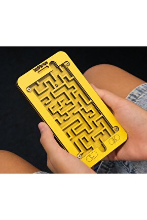 Ahşap Labirent Oyunu Sarı - Eğitim ve Eğlence Oyuncağı