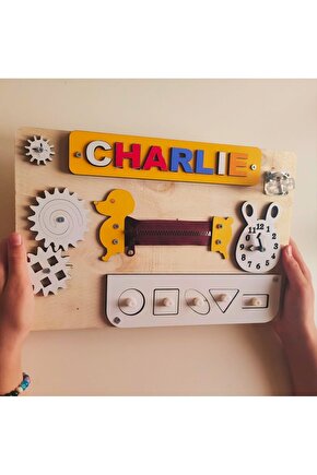 Ahşap oyuncaklar, Aktivite Eğitim Tahtası, Montessori Oyuncak, Busy Board - TABLET BOY