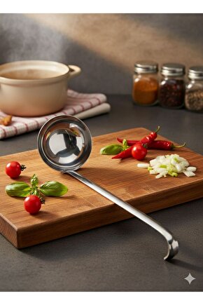 Paslanmaz Çelik Profesyonel Kepçe - 40 cm Endüstriyel Mutfak Servis Gereci 1810 304 (3)