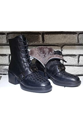 %100 HAKİKİ DERİ BOT İÇİ HAKİKİ KÜRK