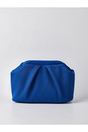 Heybes Kadın Mavi Piliseli Clutch El Çantası