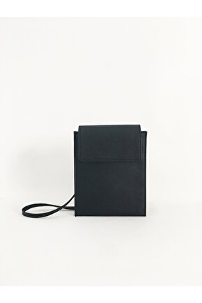 Kadın Siyah Kapaklı Telefon Omuz Çantası