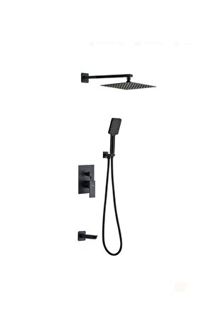 Ankastre Banyo Bataryası Seti Mat Siyah Cn-8210b