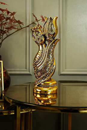 HEDİYELİK FİGÜR LÜKS AVANGARD FİGÜR KELİME-İ TEVHİD İŞLEMELİ ALLAH MUHAMMED DEKORATİF SÜS OBJE