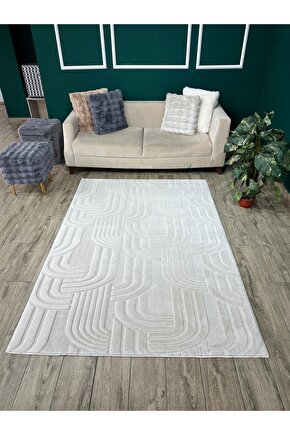 Modern Yumuşak Dokulu Tüy Dökmez Yıkanabilir Tavşan Tüyü Peluş Halı Taş