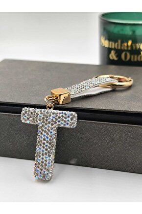 Zirkon Taşlı Charmlı Harf Anahtarlık
