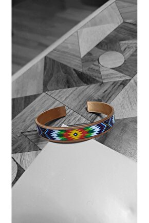 Bakir Bileklik Etnik Desen