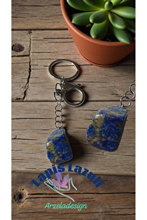Doğal Taş Lapis Lazuli Anahtarlık Bereket Koruma Enerjisi