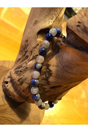 Doğal Taş Lapis Lazuli ve Akik Bileklik 4mm