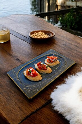 Livelli 34 x 17 cm Porselen Kayık Sunum Tabağı  Tepsi