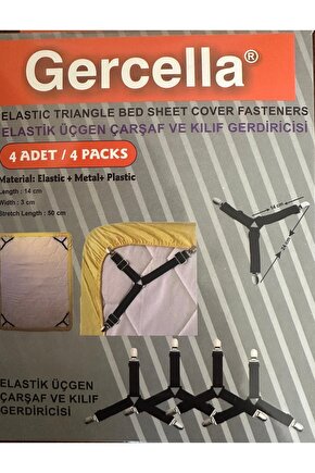 Elastik Üçgen Çarşaf Ve Örtü Gerdiricisi ve çarşaf tutucusu Kısa Tip Beyaz