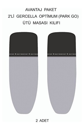 Optimum Park Go(AVANTAJ 2 ADET)ısıya Dayanıklı Ütü Masası Kılıfı Örtüsü Bezi
