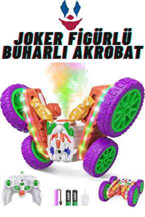 Oyuncak 2.4 Ghz Uzaktan Kumandalı Şarjlı Buhar Atan Akrobat Araba Batman Joker