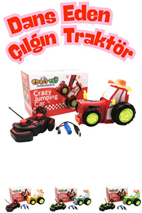 Oyuncak Şarjlı Sesli ve Işıklı Uzaktan Kumandalı Dans Eden Çılgın Traktör Araba
