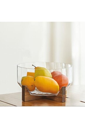 Mien Akasya Standlı Cam Kase 25 Cm