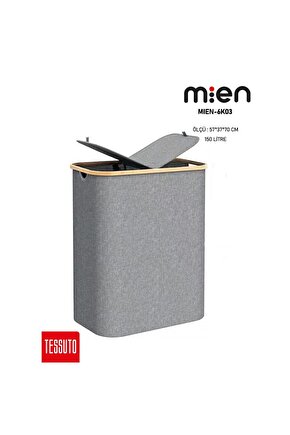 MIEN-6K03 150 LİTRE ÇİFT BÖLMELİ KATLANABİLİR ÇAMAŞIR SEPETİ