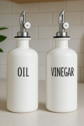 2Li Akıllı Otomatik Kapaklı Cam Yağlık Sirkelik Seti 500 ml
