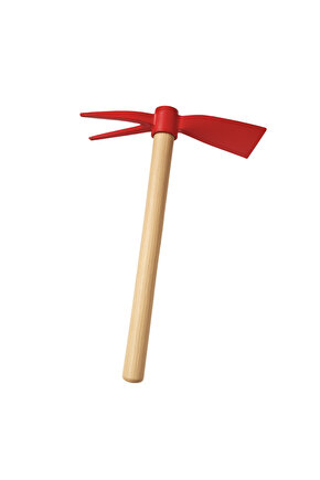 Bahçe Çapa Kazma Toprak Havalandırma Yabani Ot Temizleme Profesyonel Ergonomik Ahşap Kırmızı 40 CM