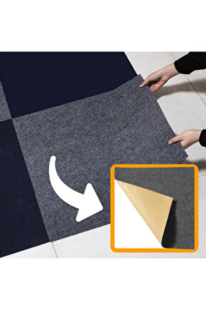 Kendinden Yapışkanlı Halıfleks Keçe Kaymaz Ev Tekne Ofis Yat Denizlicik Marina Karo Halısı 50x50 CM