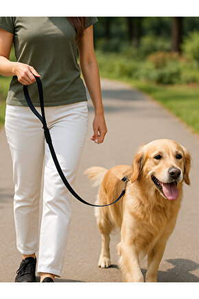 Dayanıklı Köpek Gezdirme Kayışı Metal Tokalı Bütün Tasmalara Uyumlu Evcil Hayvan Tasması Siyah 100cm