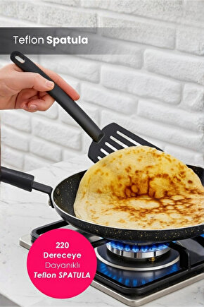Yanmaz Yapışmaz Yüksek Isıya Dayanıklı Teflon Spatula - Servis Spatulası
