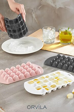 Piramit Şekilli Silikon Buz Kalıbı 24 Göz