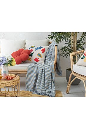 Gia KOLTUK ŞALI 130x170 cm Sarı - Mavi