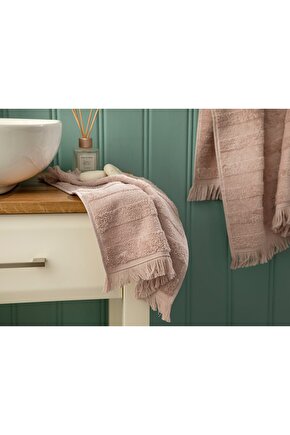 Adorn Pamuklu Püsküllü El Havlusu 30x40 Cm Nude