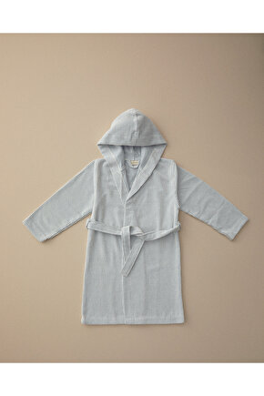 %100 Pamuklu Çocuk Bornoz Mavi