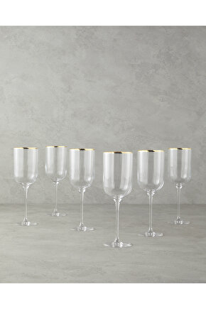Bridgette Cam 6lı Kadeh 350 ml Gold