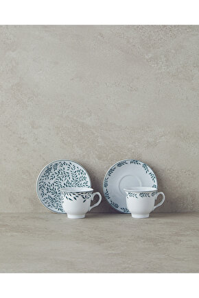 Blatt Porselen 2li Kahve Fincan Takımı 80 Ml Yeşil