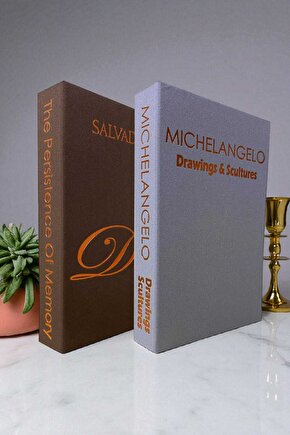 2’li Kumaş Kaplı Kitap Görünümlü Dekoratif Kutu | Hediye & Takı Kutusu