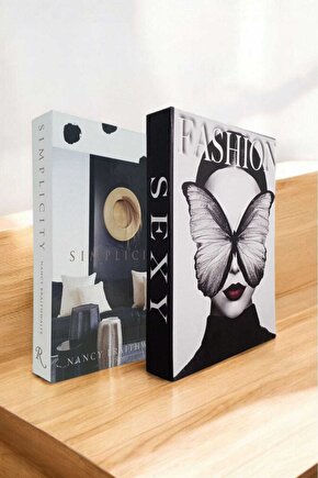 Dekoratif Kitap Görünümlü Kutu 2li Set Decorative Book Looking Box