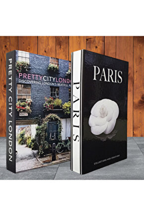 Dekoratif Kitap Görünümlü Kutu 2li Set Decorative Book Looking Box