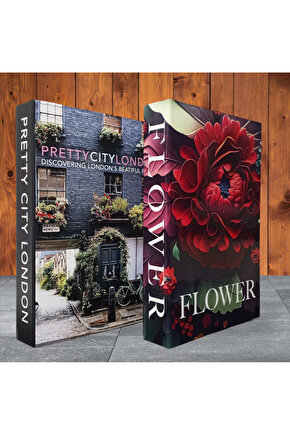 Dekoratif Kitap Görünümlü Kutu 2li Set Decorative Book Looking Box