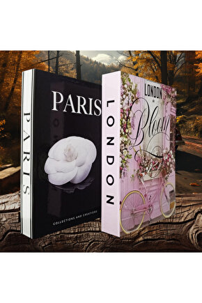 Dekoratif Kitap Görünümlü Kutu 2li Set Decorative Book Looking Box