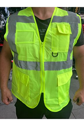 Reflektörlü Yelek Motosiklet Motorcu Yeleği Fosforlu