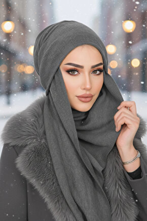 Füme Triko Kelebek Bone Şal