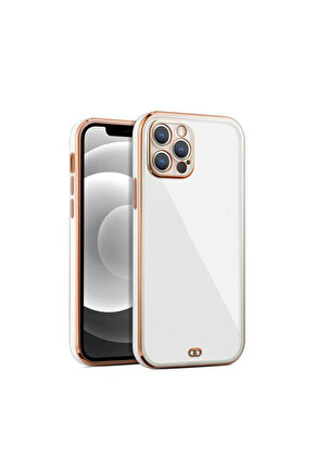 iPhone 13 Pro Arka kapak Kılıf Beyaz kenarlı rose