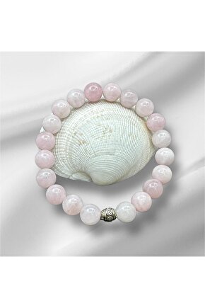 Sertifikalı Pembe Kuvars Doğaltaş Bileklik