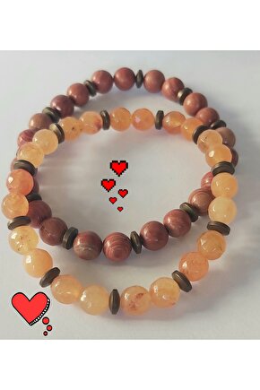 TAKUCEDEN KEDİ GÖZÜ VE MERCAN 2 Lİ DOĞAL TAŞ BİLEKLİK